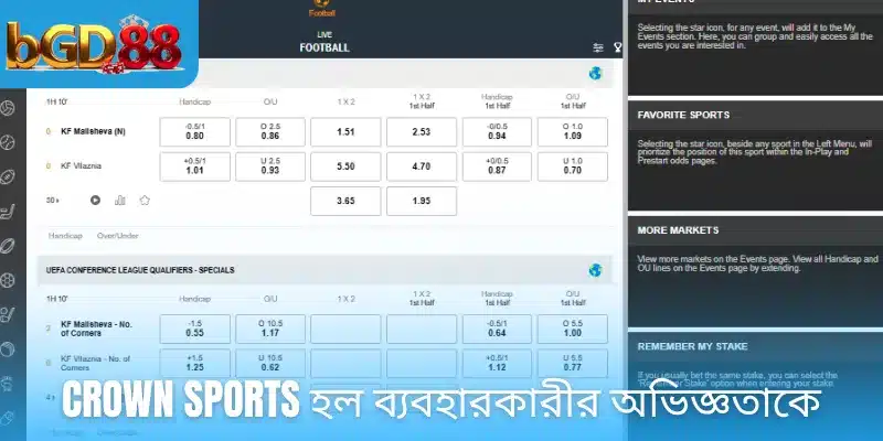 Crown Sports হল ব্যবহারকারীর অভিজ্ঞতাকে