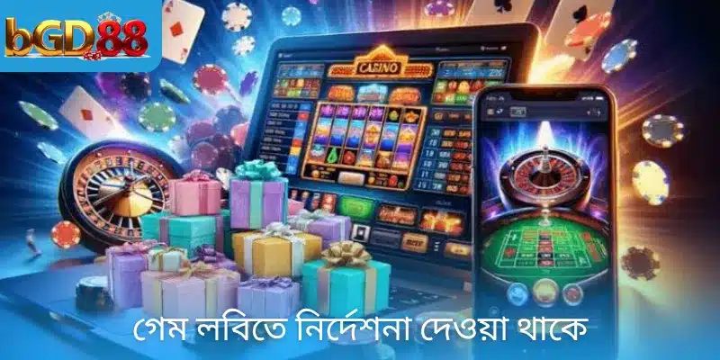 গেম লবিতে নির্দেশনা দেওয়া থাকে