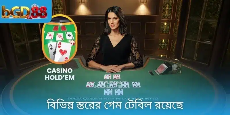বিভিন্ন স্তরের গেম টেবিল রয়েছে
